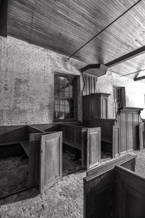 Reworked original pulpit, reading desk, and sounding board, 1733